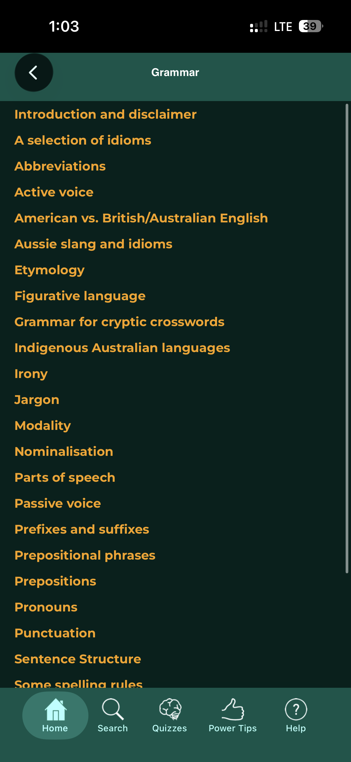 Grammar Screenshot